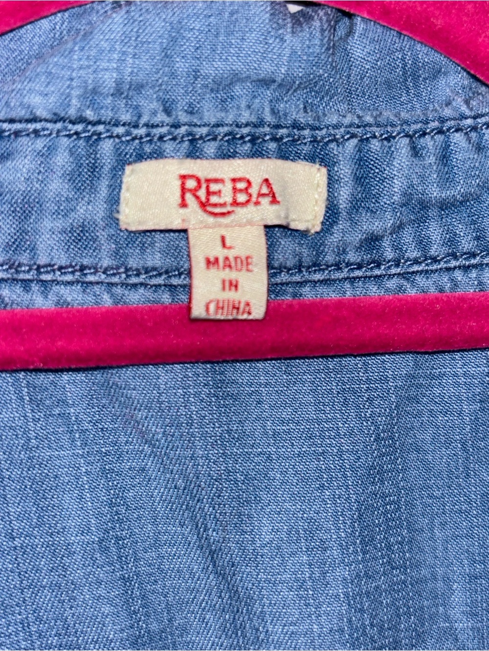 Reba Light Blue Embroidered Tie-Front Denim Blouse - Picture 3 of 12
